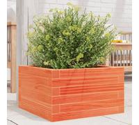 Macetero de Pino Macizo de 40x40x23 cm, Color marrón Cera, Elevado, con Base Abierta, Ideal para balcón, Patio, huertos, Hierbas aromáticas y para Uso en Interiores y Exteriores.