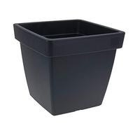 Macetero de plástico cuadrado, 40 x 40 cm, color antracita