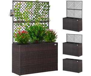 Macetero enredadera poliratán marrón 83x305x146cm