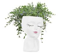 Macetero Facial - Macetero con Rostro Humano, Macetero Facial | Macetas para Plantas de Interior y Exterior, Jardinera con Orificio de Drenaje de Cabeza de Resina, macetas con Lindo