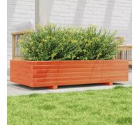 Macetero Grande de Madera de Pino Macizo de 110 x 60 x 26,5 cm, Color marrón Encerado, Ideal para Verduras, Hierbas y Flores. Uso Exterior, balcón o Patio.
