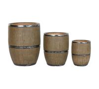 Macetero home esprit marrón magnesio cottage 47 x 47 x 61 cm (3 piezas)