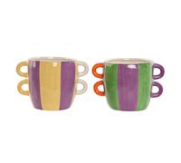 Macetero home esprit multicolor dolomita 22,5 x 16 x 15 cm (2 unidades)