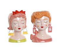 Macetero home esprit multicolor dolomita chica 16 x 14 x 26 cm (2 unidades)