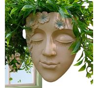 Macetero montado en la pared de resina - Diseño montado en la pared, piedra facial de resina | Escultura del soporte de suculentas, maceta de flores de interior en interiores, decoración de pared para