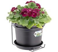 Macetero negro 20x18cm 2,5L balcón jardín plantas