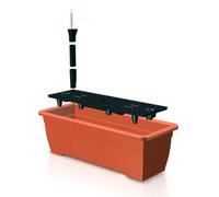 Macetero para balcon PROSPERPLAST 7,5 L en color terracota CON SISTEMA DE RIEGO 50 x 19 x 16 cm