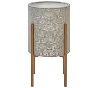 Macetero para interior y exterior 31 x 31 x 58 cm metal gris Aubrieta