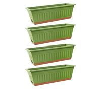 Macetero para interiores - rectangular para plantas - Maceta decorativa rectangular de 4 piezas | Macetas para verduras | Para lechuga patatas fresas tomates cherry alféizar entrada patios
