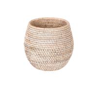 Macetero peque o de rat n encalado en color blanco La Jolla Coco de KOUBOO