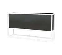 Macetero rectangular de metal, para jardín, para interiores y exteriores, para flores, para restaurante, patio, porche, divisor (negro, 100 x 60 cm)