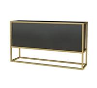 Macetero rectangular de metal, para jardín, para interiores y exteriores, para uso comercial, restaurante, patio, porche, divisor (negro, A80 x 60 cm)