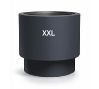 Macetero redondo con inserción, moderno mate, resistente a las heladas y a los rayos UV, color antracita, tamaño XXL, diámetro de 47 cm, para interior y exterior