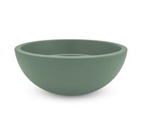 Macetero redondo de plástico verde - 39 cm - Macetero de material reciclado - Maceta redonda para jardín, terraza, balcón