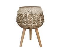 MACETERO RESINA C/FLECOS PATAS DE MADERA