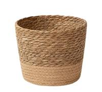 Macetero tejido de algas marinas para plantas verdes en interiores y para almacenamiento en casa, maceta decorativa en tamaño mediano (caqui 1, 10,5 cm)