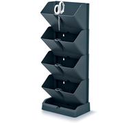 Macetero vertical prosperplast mini cascade de plastico en color antracita 19,5 (largo) x 11,4 (ancho) x 47,5 (alto) cm con tijeras de jardin