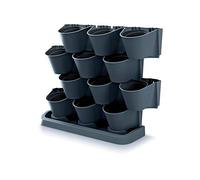 Macetero Vertical Prosperplast Cascade Garden de plastico en Color Antracita 68,5 (Largo) x 19 (Ancho) x 54,6 (Alto) cm