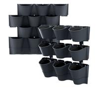 Macetero vertical prosperplast cascade wall de plastico en color antracita 67 (largo) x 17,7 (ancho) x 57 (alto) cm 40 cm