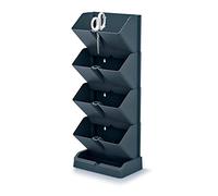 Macetero Vertical Prosperplast Mini Cascade de plastico en Color Antracita 19,5 (Largo) x 11,4 (Ancho) x 47,5 (Alto) cm con Tijeras de Jardin