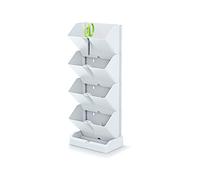 Macetero Vertical Prosperplast Mini Cascade de plastico en Color Blanco 19,5 (Largo) x 11,4 (Ancho) x 47,5 (Alto) cm con Tijeras de Jardin