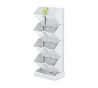 Macetero vertical prosperplast mini cascade de plastico en color blanco 19,5 (largo) x 11,4 (ancho) x 47,5 (alto) cm con tijeras de jardin