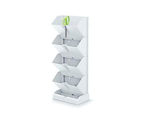 Macetero Vertical Prosperplast Mini Cascade de plastico en Color Blanco 19,5 (Largo) x 11,4 (Ancho) x 47,5 (Alto) cm con Tijeras de Jardin