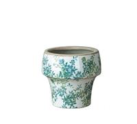 Macetero Vintage Garden Flower Pot: Blue-and-White Porcelain Round Ceramic Pot Jardín(Green,XL)