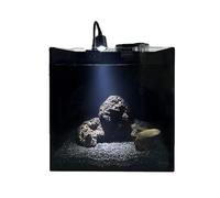 Maceteros para Pecera Acuario de Vidrio Cuadrado negroPequeño Acuario de Vidrio de una Pieza for Escritorio con Accesorios Decorativo