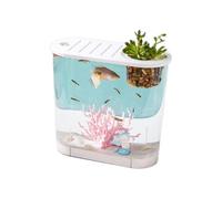 Maceteros para Pecera Pecera de Escritorio de acrílico súper Transparente con Tapa Multifuncional Transpirable Tanque de cría de Peces pequeños Transparente Decorativo