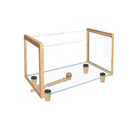 Maceteros para Pecera Wooden Frame Turtle Aquarium Ultra White Glass Fish Tank Transparent Glass Fish Turtle Mixing Tank Decorativo(40x21x24cm)