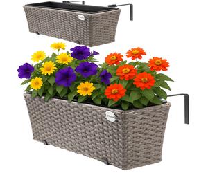 Maceteros ventana set de 2 crema 60x20x19cm