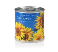 MacFlowers | Pequeño juego de cultivo con girasoles | diseño azul y amarillo | Set de regalo con una variedad de semillas en dulce lata de flores instantáneas