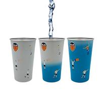 macfly Vaso Acero Inoxidable 450ML - Vaso Aluminio Personalizado Valencia CF, Vaso Reutilizable Tinta Térmica Cambia Color, Vaso para Cerveza, Agua y Refrescos, Vasos Magicos Personalizados
