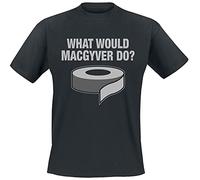 MacGyver Hyb-mt-cbs-1-mg005-h4-10-xl Camiseta, Schwarz, XL para Hombre