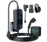 MACH 3: Cargador portátil rápido de 40 amperios nivel 1 y 2, estación de carga de vehículos eléctricos, NEMA 14-50 de 120-240 V con adaptador 5-15. J1772 - Conector para coche y Tesla NACS, cable para