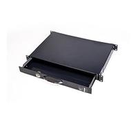 Mach Power AR-DL300B - Cajón portaobjetos con Llave, 1U para armarios Rack de 19", Profundidad 300 mm, Cerradura de Seguridad, Metal Resistente, Color Negro