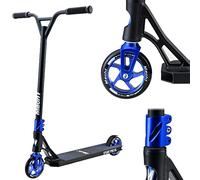 Mach1 Patinete de 360° de giro, ruedas de 120 mm con núcleo de aluminio y rodamientos ABEC 9, patinete para niños a partir de 6 años (negro y azul con ruedas negras).