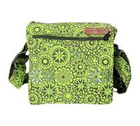 Macha Bolso de hombro de algodón para mujer, estilo étnico indio, Boho Maliprint bolsa de algodón con solapa. Hippie bohemio (Verde 06)