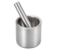 Machacador de Ajo Redondo de Acero Inoxidable 304 Plata | Base EVA, Pulido Fino Rebabas, Estable en Mesa para Hierbas y Salsas