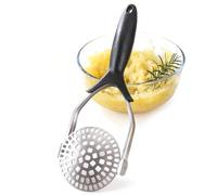 Machacador de patatas de acero inoxidable, agarre ergonómico resistente, herramienta trituradora de alimentos, para frutas, aguacate, frijoles, calabaza, preparación de comidas, hogar, restaurante