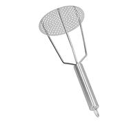 Machacador de patatas de acero inoxidable, triturador de carne con mango ergonómico, resistente, a prueba de óxido, borde liso, fácil de limpiar, apto para lavavajillas,