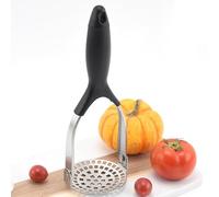 Machacador de patatas de acero inoxidable, triturador de patatas, triturador de verduras, triturador de patatas para lavavajillas, puré de patatas cremoso (27,5 x 9,4 cm)