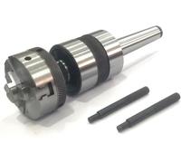 MachEl Precisión 3MT vástago triple rodamiento giratorio centro - Rosca de montaje M12 x 1 (con portabrocas autocentrante de 50 mm de 3 mordazas)