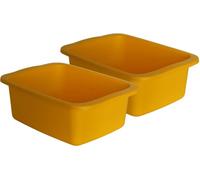 Machiavelli Kit de Lavabo Rectangular Amarillo de 2 Piezas. Bol de plástico con una Capacidad de 10 litros. La Bandeja Multiusos Mide 42 x 31 x 15,5 cm