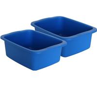 Machiavelli Kit de Lavabo Rectangular Azul de 2 Piezas. Bol de plástico con una Capacidad de 10 litros. La Bandeja Multiusos Mide 42 x 31 x 15,5 cm