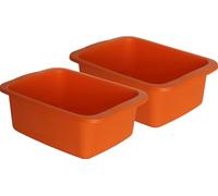 Machiavelli Kit de Lavabo Rectangular Naranja de 2 Piezas. Lavabo de plástico de 10 litros. La Bandeja Multiusos Mide 42 x 31 x 15,5 cm
