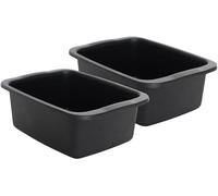 Machiavelli Kit de Lavabo Rectangular Negro de 2 Piezas. Bol de plástico con una Capacidad de 10 litros. La Bandeja Multiusos Mide 42 x 31 x 15,5 cm