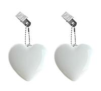 Machify 2 luces LED en forma de corazón para bolso, recargable, USB, sensor táctil, portátil y compacto, carcasa blanca lisa, conveniente para encontrar artículos en tu bolso
