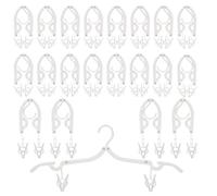 Machify 20 perchas plegables de viaje, 40 clips resistentes al viento, juego de perchas para maleta, hotel, camping, caravana, crucero